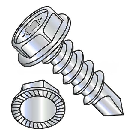 Usa Industrials Self-Drilling Screw, #12-14 x 1 in, Zinc Plated Steel Hex Head Torx Drive BULK-SCRW-11590